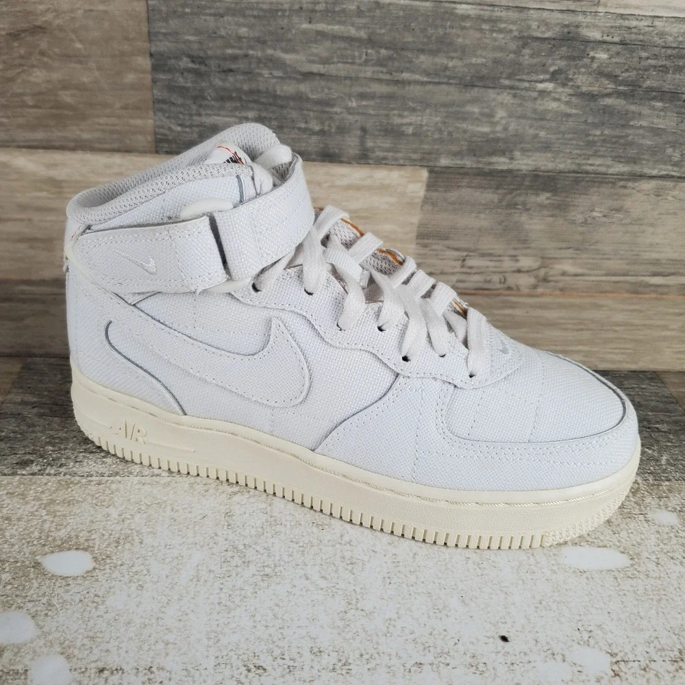 Nike Air Force 1 Mid Womens Shoes Sz 5 Summit White Lace Up Mid Top Sneakers
